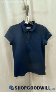 Columbia Women's Navy Performance Short Sleeve PFG Polo Shirt- Sz M