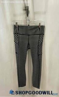 Athleta Women's White/Black Stripes Legging Pant - Sz ST