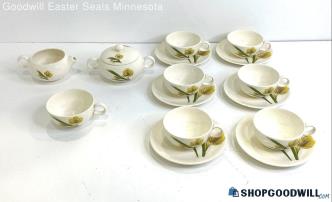 15PC Harmony House Salem Meadow Bloom Sunshine Yellow Tea Cup Set