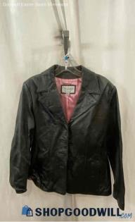 Wilsons Leather Women's Black/Pink Genuine Leather Jacket - Sz M