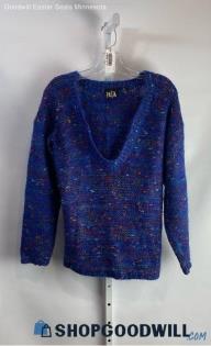 Pasta VTG Women's Navy Blue Knit Deep V-Cut Sweater - Sz S