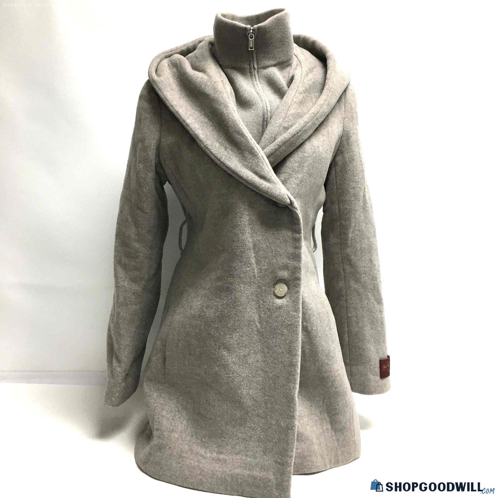 Wmns Babaton Aritzia Gray Wool Cashmere Hooded Coat Sz M Made in Italy ...