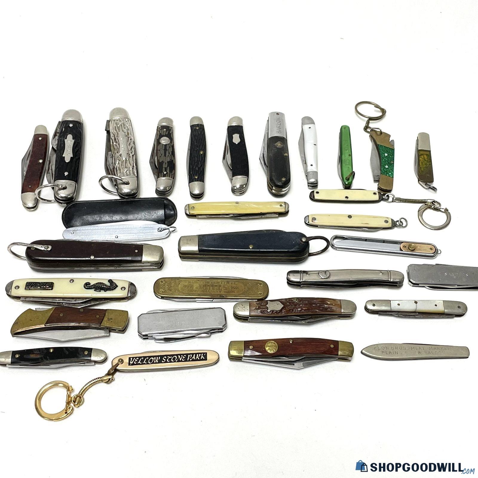 30pc Vintage Folding Pocket Knife Lot Sears, Case, M.Klein++