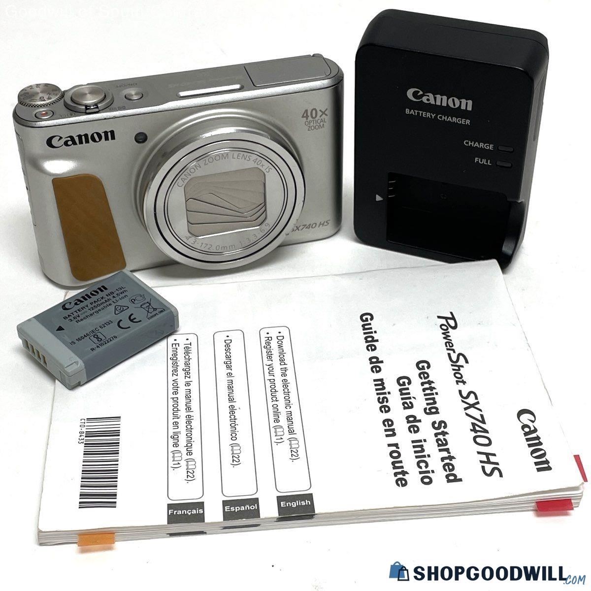 Canon Sx740hs 20mp Digital Camera W/ Battery & Charger-tested ...