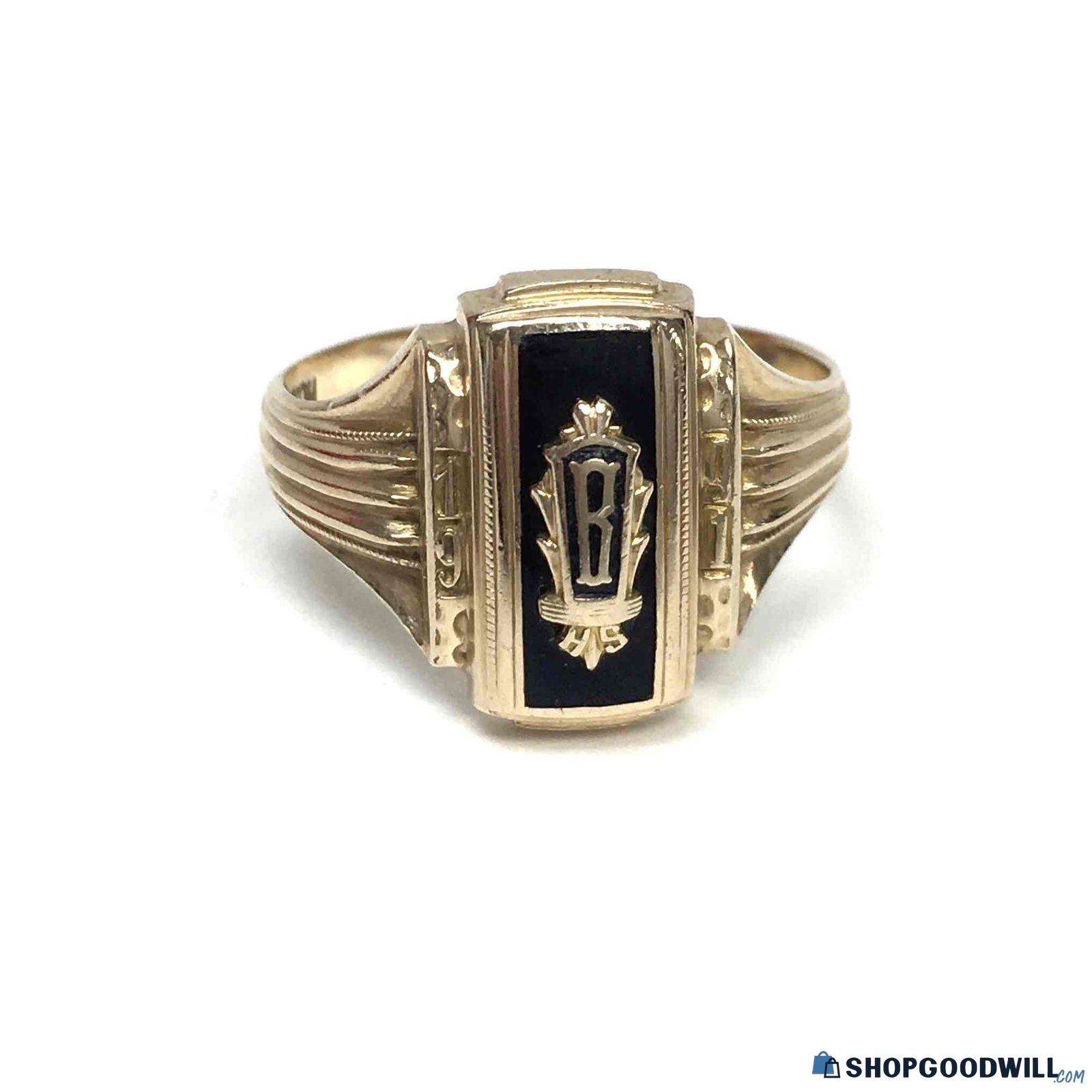 Vintage 10K Yellow Gold 1947 High School Ring, 4.25 grams ...