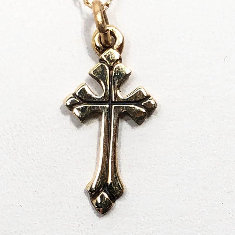 Child's 14K Yellow Gold Cross Pendant Necklace - shopgoodwill.com