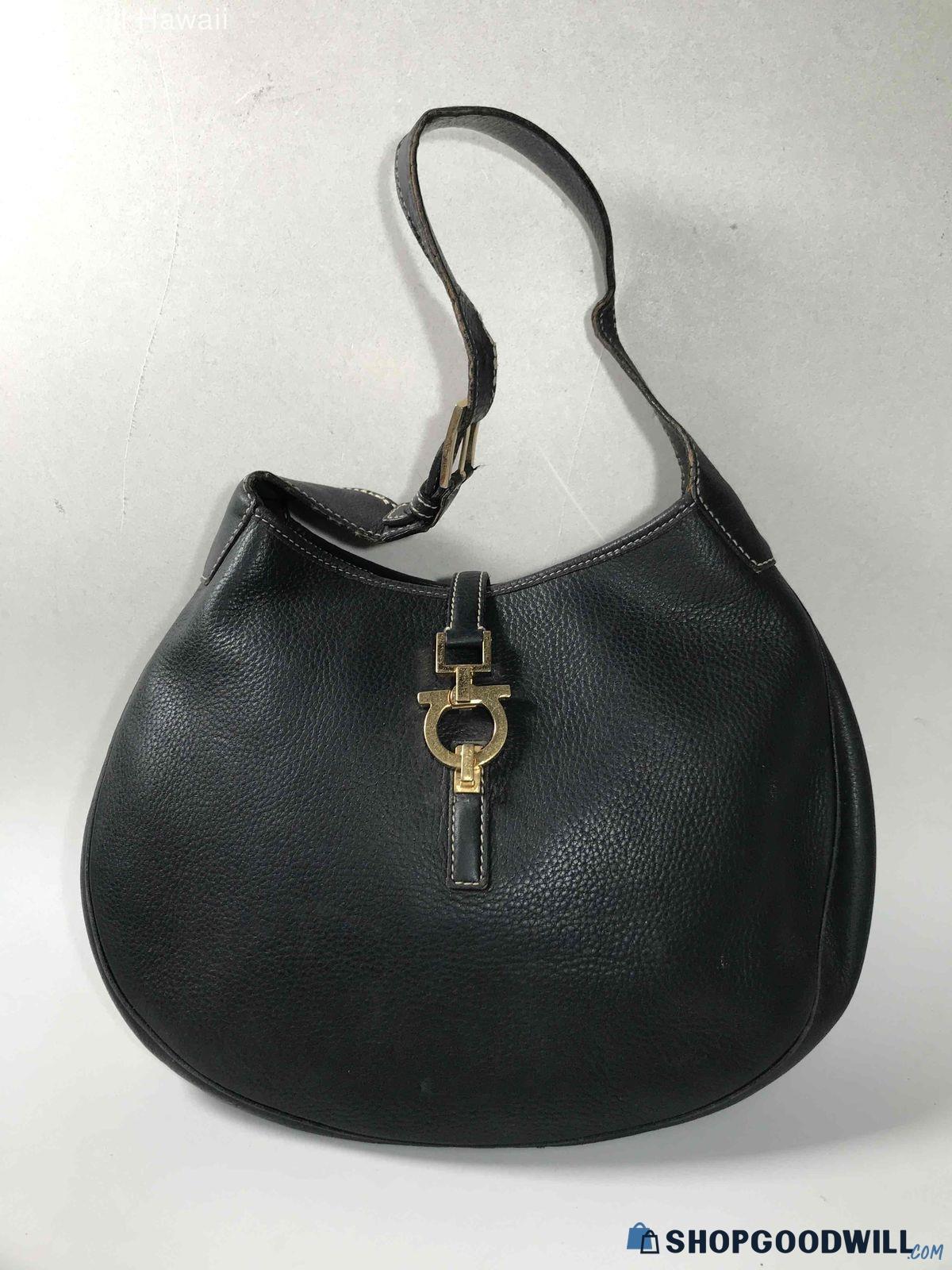 SALVATORE FERRAGAMO Black Shoulder handbag - w/ COA - shopgoodwill.com