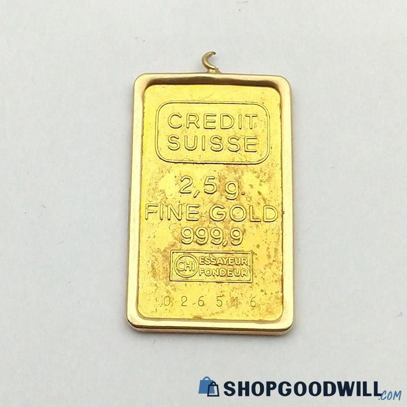 Credit Suisse 2.5g Fine Gold 999.9 Bar - shopgoodwill.com