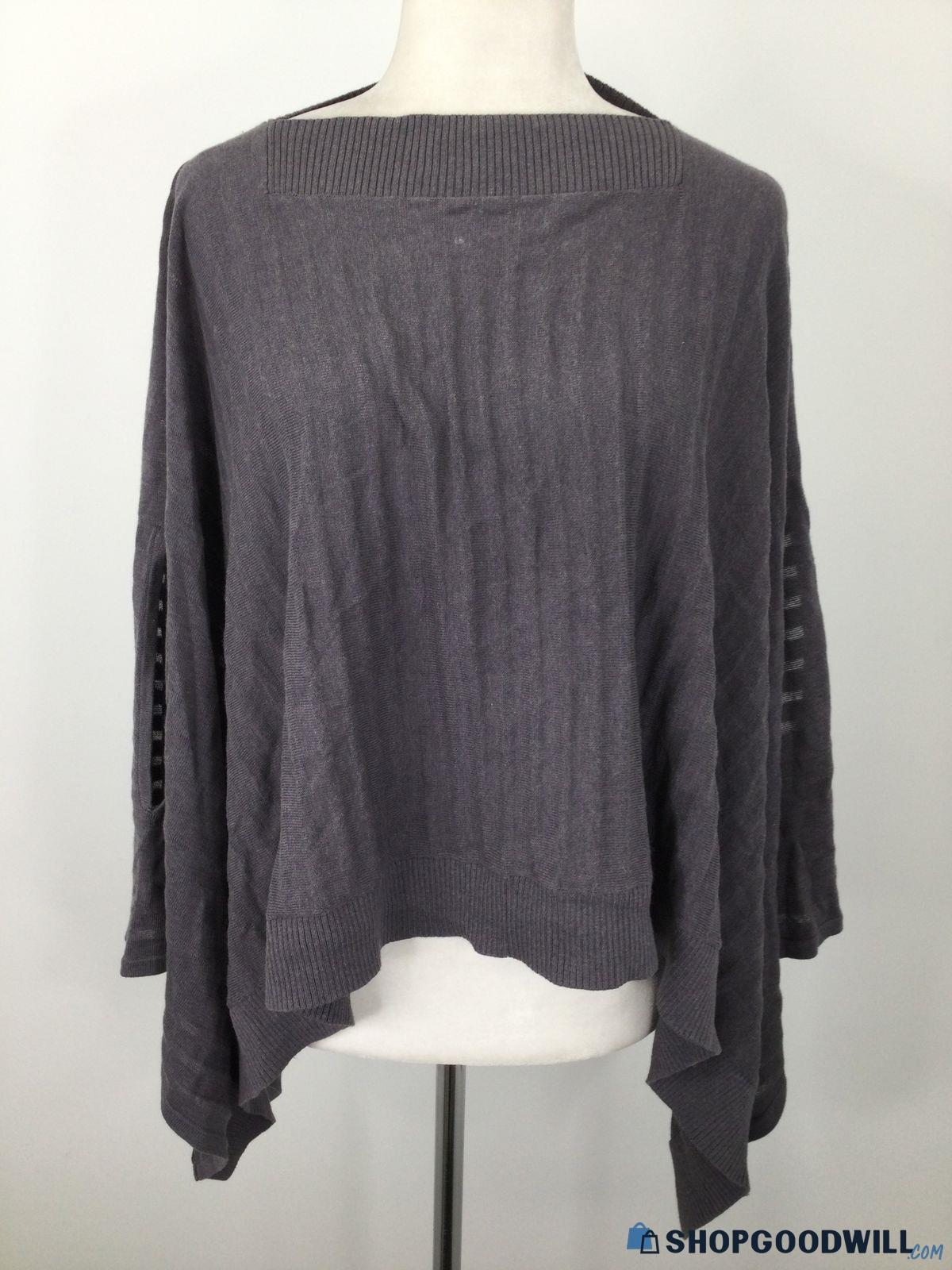 Lululemon Gray Ribbed Arm Slits Poncho OS - shopgoodwill.com