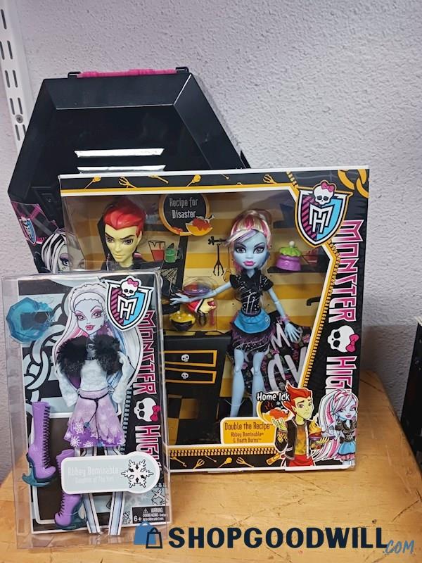 Bundle Monster High Fangtastic Locker Abbey Bominable & Heath Burns ...