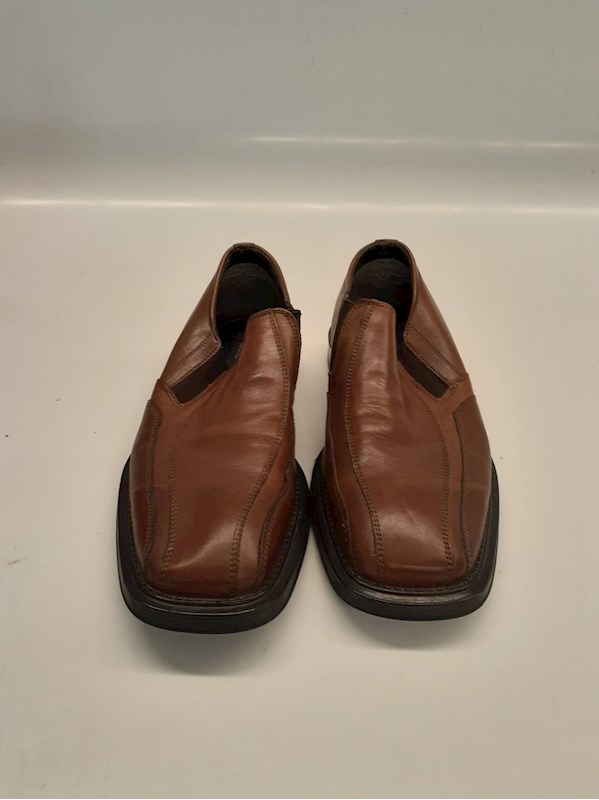 Alfani Brown Shoes Leather Loafers Sz 9 - shopgoodwill.com