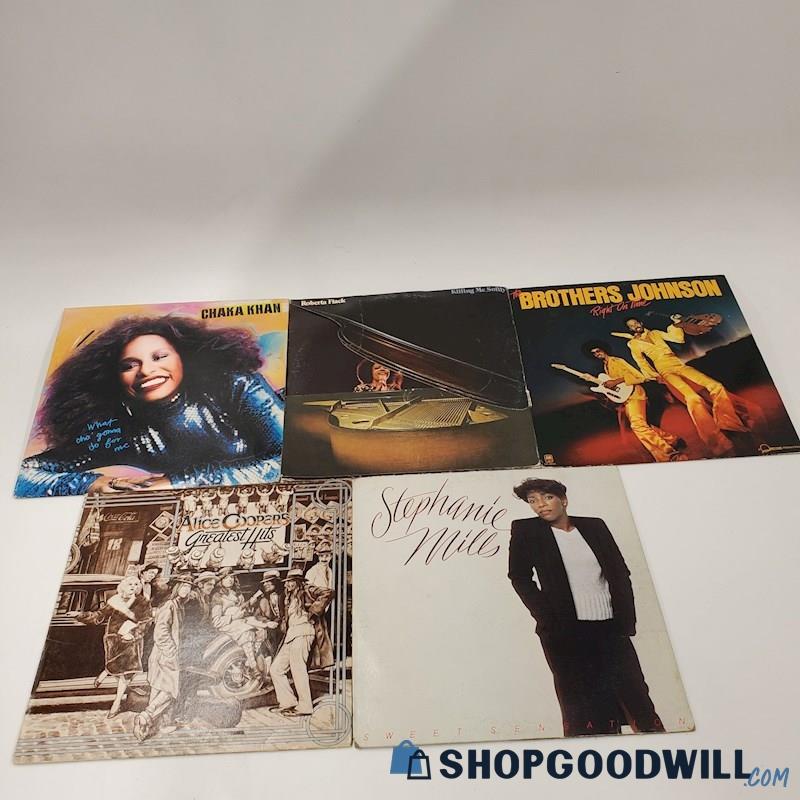 Roberta Flack Chaka Khan Alice Cooper+ Vinyl Records Lot 5pc ...