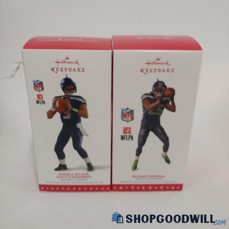 Iob Hallmark Keepsake Seattle Seahawks Ornaments 2pc | ShopGoodwill.com