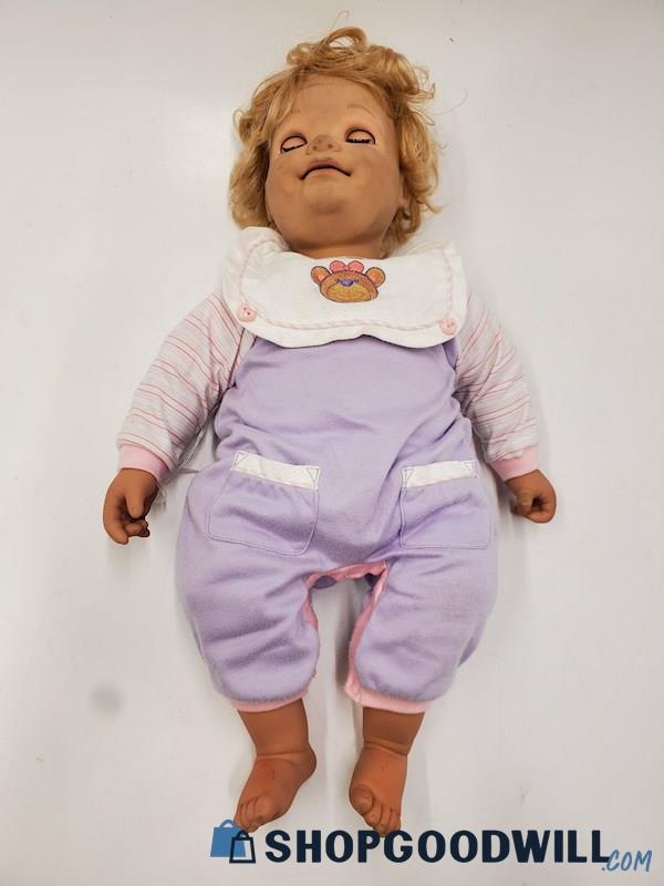 Used Vintage Hasbro My Real Baby Doll W/ Purple Onesie | ShopGoodwill.com