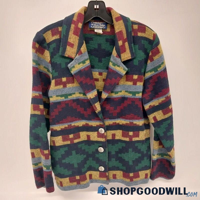 Willow Ridge Button Up Jacket Women's Sz 6 Multicolor Wool Blend ...