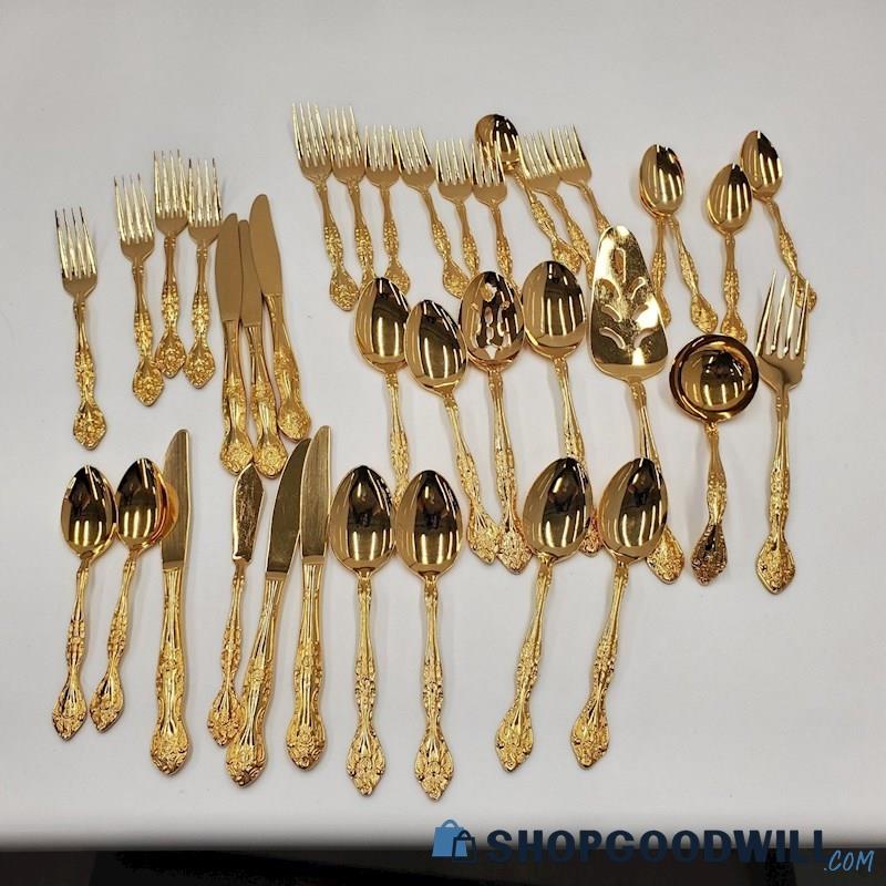 Stanley Roberts Charles Iv Japan Gold Colored Stainless Steel Flatware ...