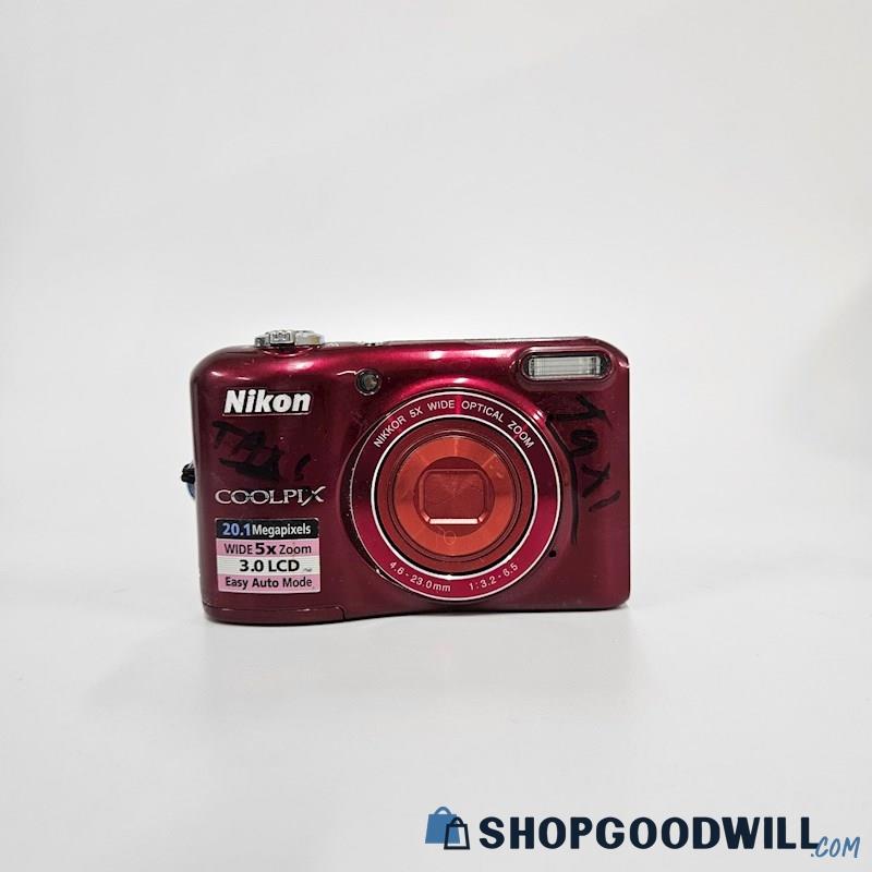 Nikon Coolpix L28 Digital Camera 20.1mp 32206361 Red - Powers On 