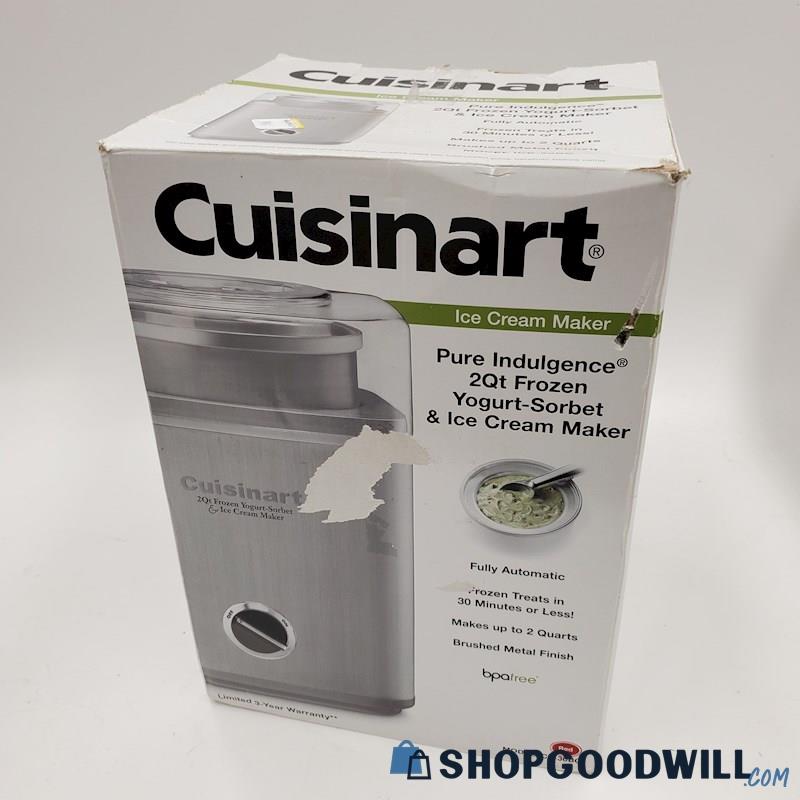 Iob Cuisinart Pure Indulgence 2qt Frozen Yogurt-sorbet & Ice Cream ...