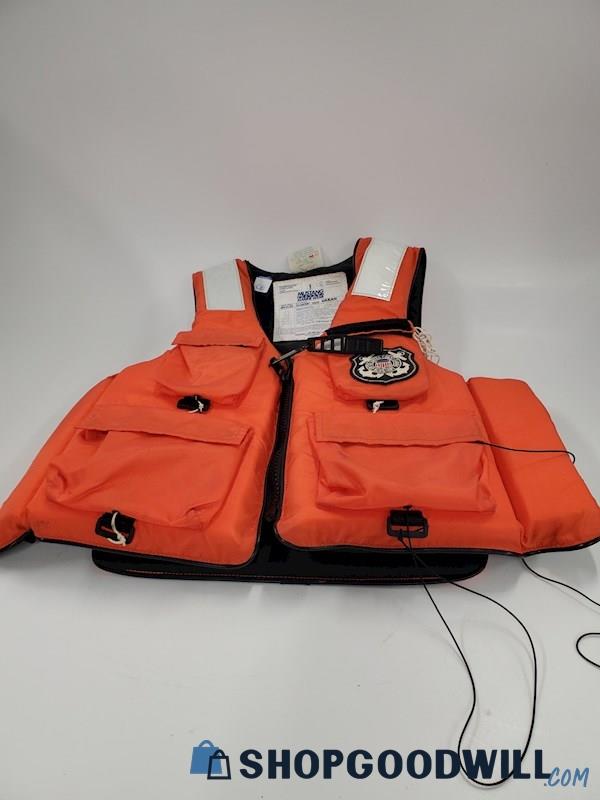 Unites States Coast Guard Mustang Adult Orange Floater Vest Size Large ...