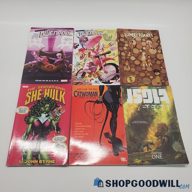 Marvel Image +Lumberjanes Catwoman: When In Rome + Comics Paperback 6pc ...