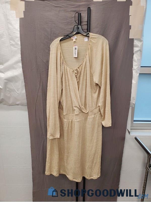 Lularoe Nwt Jody Faux Wrap Dress 3xl Tan | ShopGoodwill.com