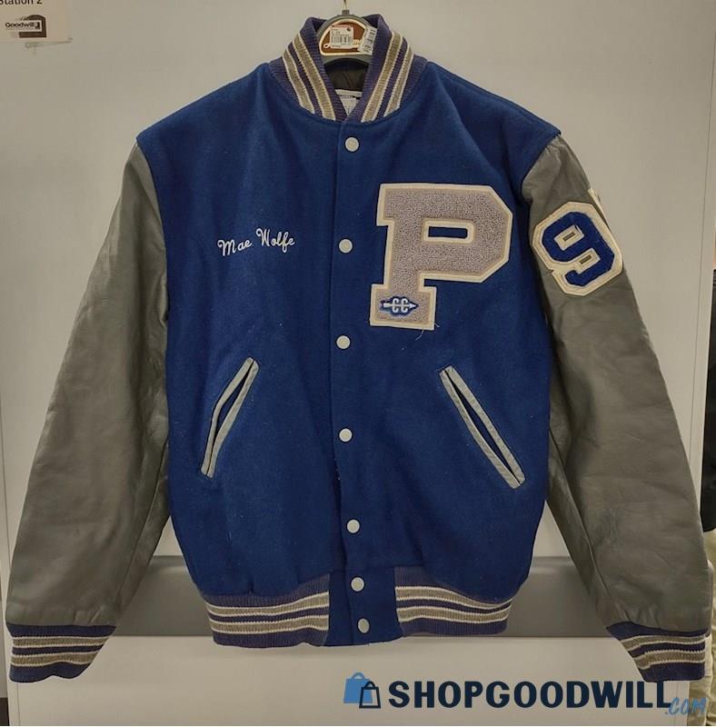 Neff Letterman Jacket Blue And Gray 97 Size M - shopgoodwill.com