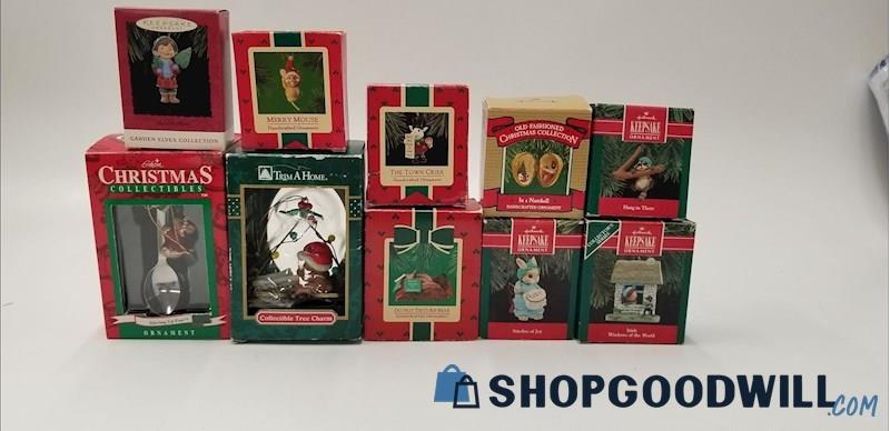 Hallmark Keepsake Collectible Christmas Tree Ornaments 10 Pcs 