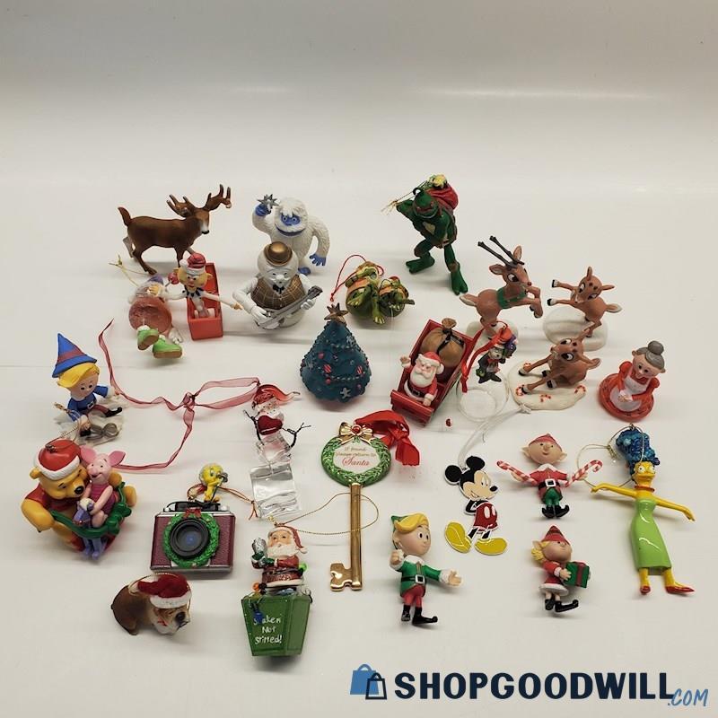 26pc Character Christmas Ornament And Figures Rudolph Mickey Mouse Tmnt ...