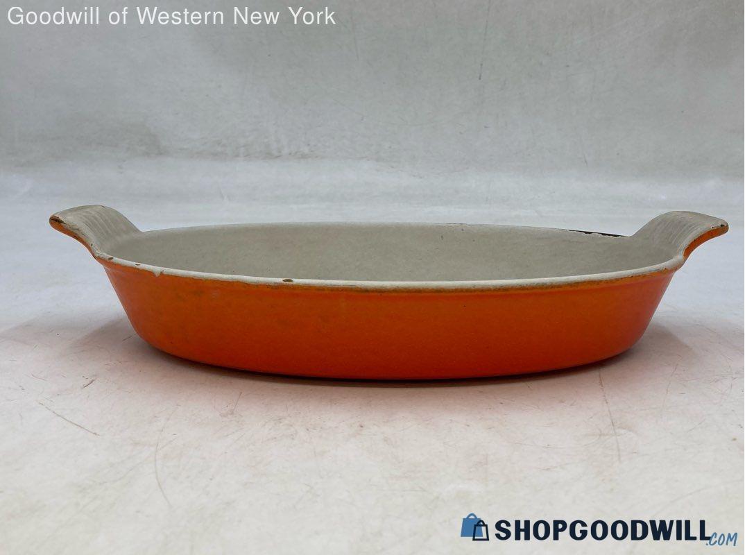 Vintage Le Creuset Orange Oval Ovenware Dish Shopgoodwill Com