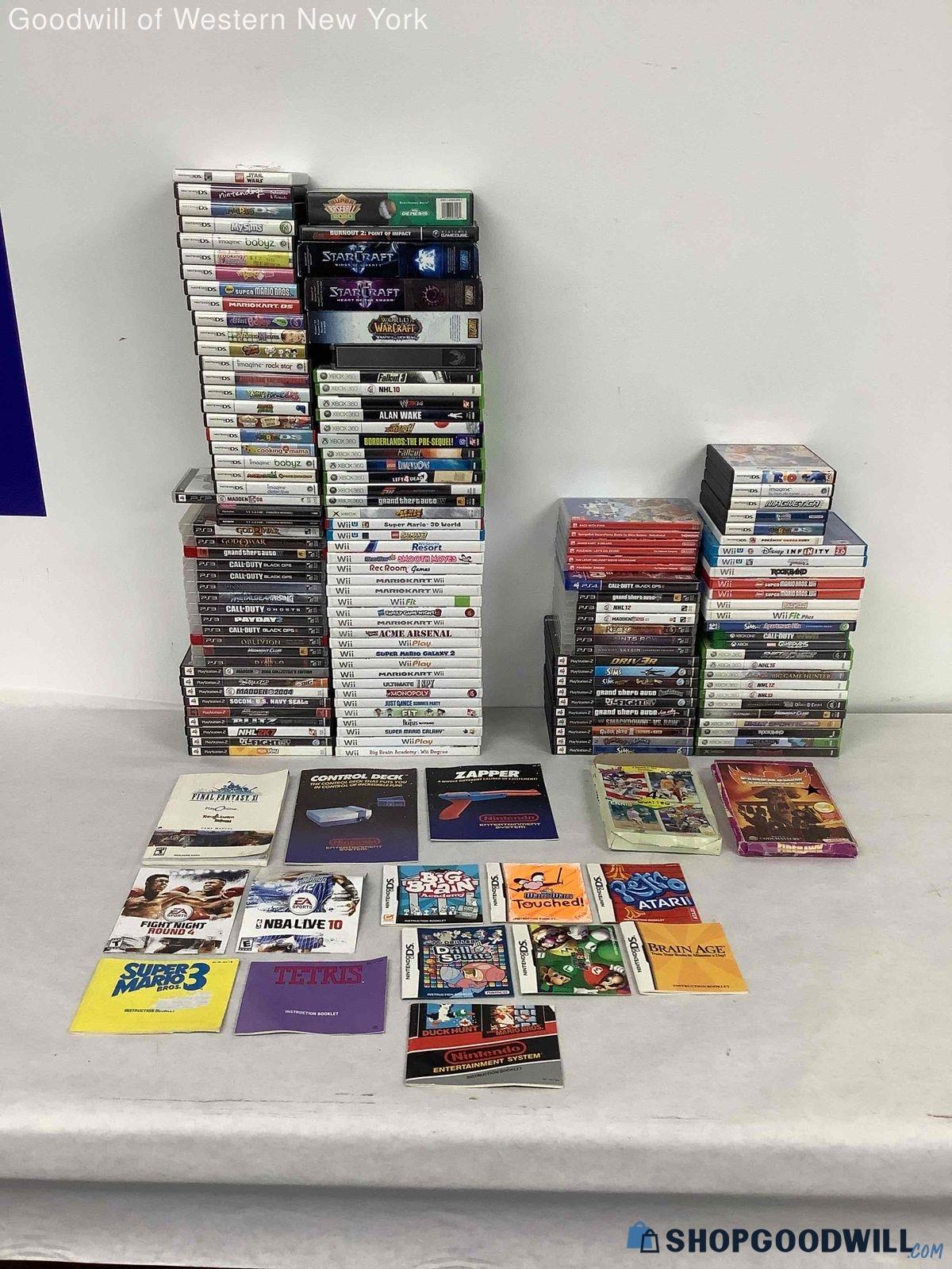 Large Lot Of EMPTY Video Game Cases & Manuals - Wii, PS2, GameCube ...