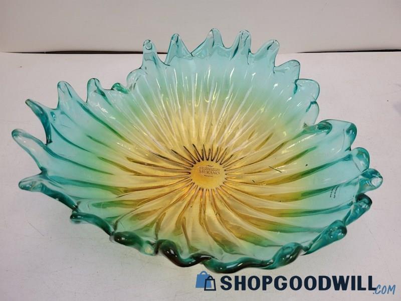 Murano Blue Clam Shell Style Art Glass Bowl | ShopGoodwill.com