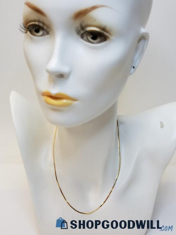 14k Gold Herringbone Chain Necklace, 1.8gr | ShopGoodwill.com