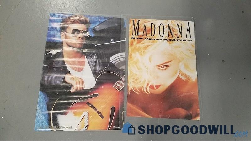 Two Vintage Posters Madona Blonde Ambition World Tour 90 & George ...