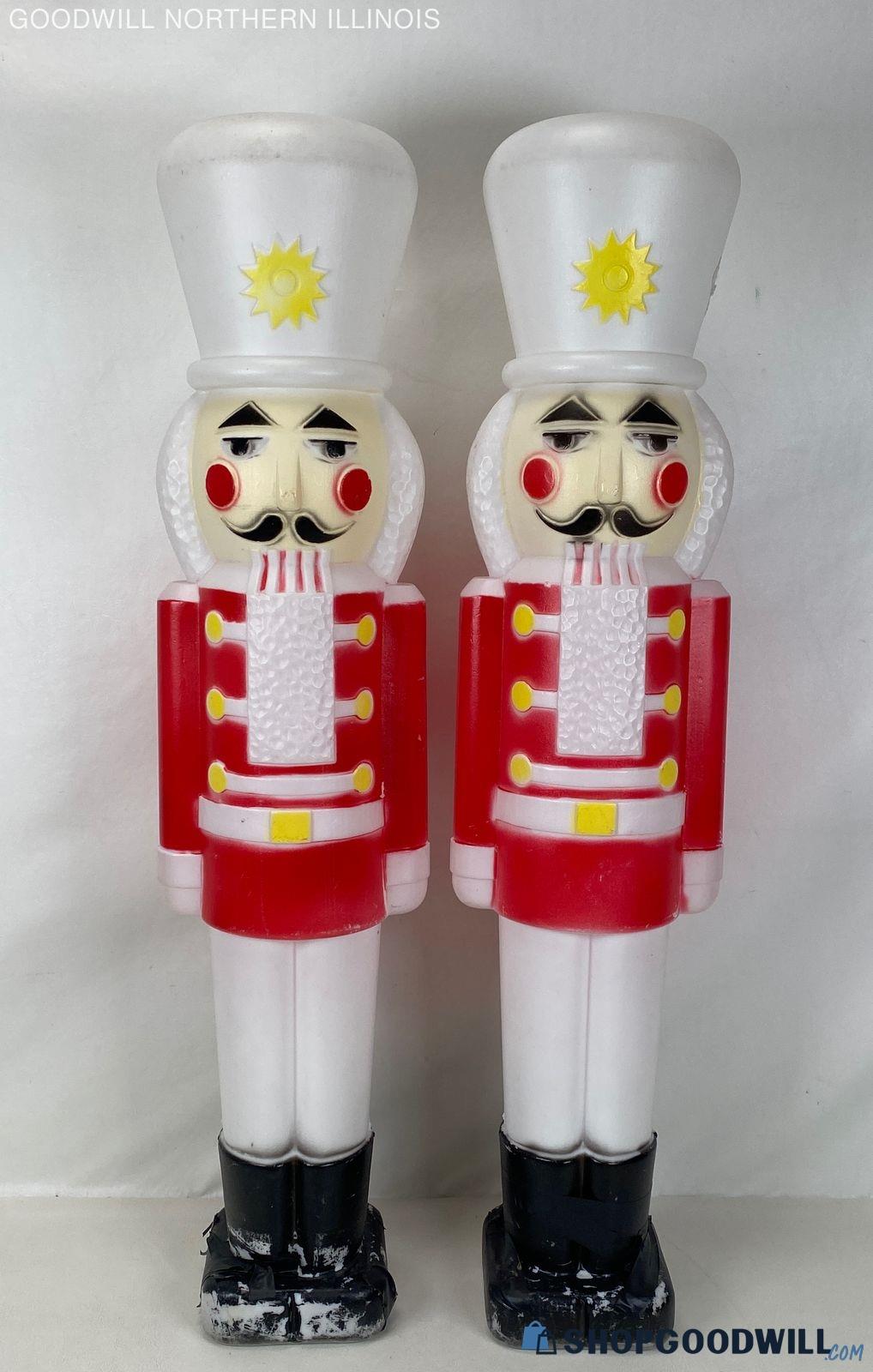 Pair Of Vintage Union 30'' Nutcracker Blow Molds Christmas Decorations ...