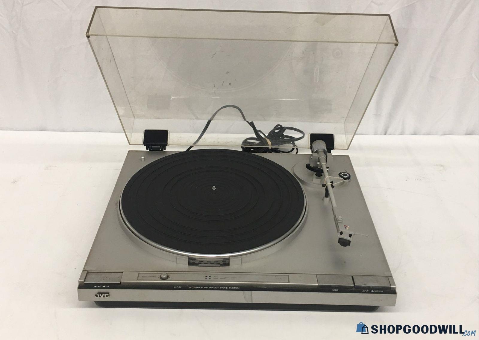 Vtg Jvc L A Auto Return Direct Drive Turntable Powers On Needs New Cartridge Shopgoodwill Com