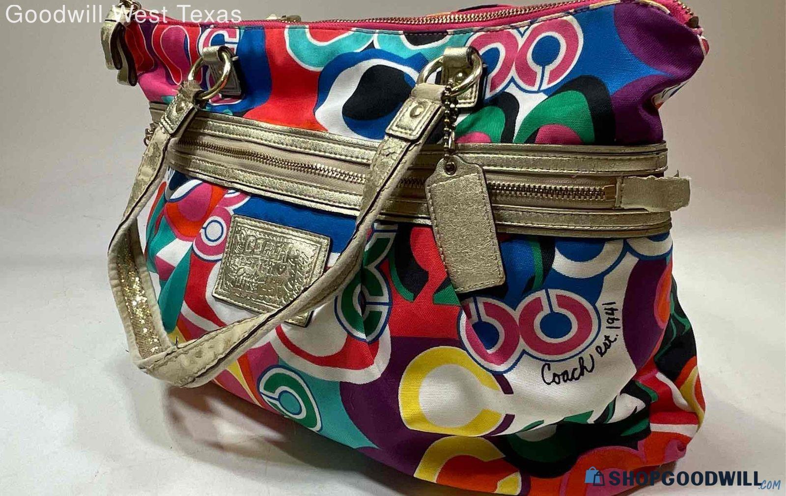 Coach Multi Color Textile Handbag | ShopGoodwill.com