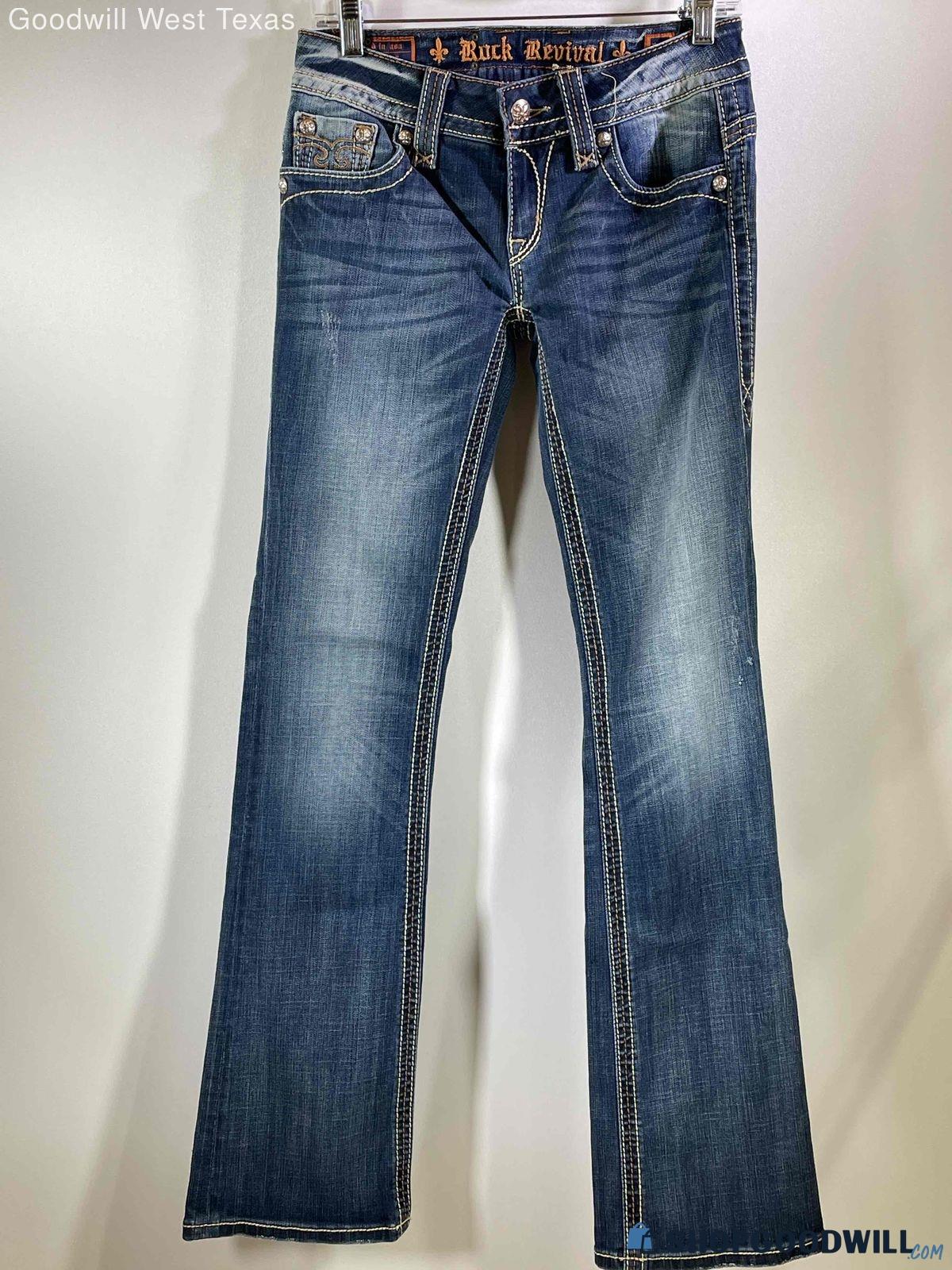 Size 29 Women's Rock Revival Christina Boot Denim Jeans - shopgoodwill.com