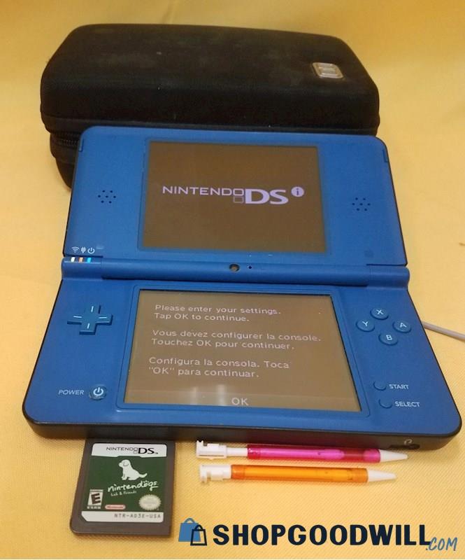 Nintendo DSi XL Blue Handheld with 1 Game - shopgoodwill.com