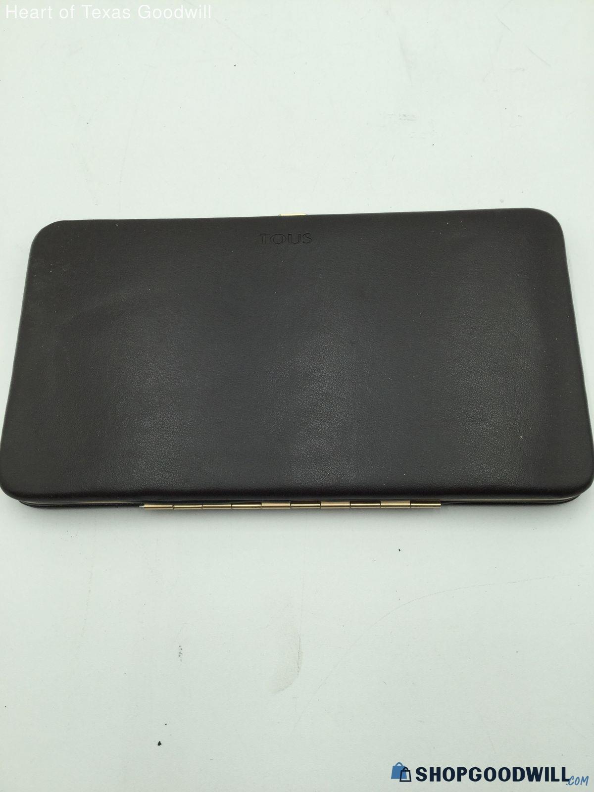 Tous Dark Brown Leather Clutch - shopgoodwill.com