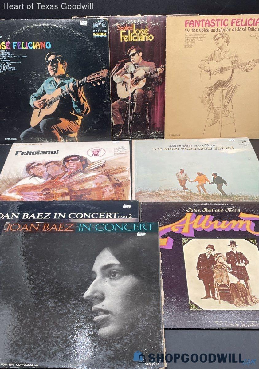 Assorted Peter Paul & Mary, Jose Feliciano Joan Baez Record Albums ...