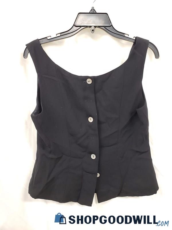 Jones New York Suit Womens Black Sleeveless Button Front Vest Size 12 ...