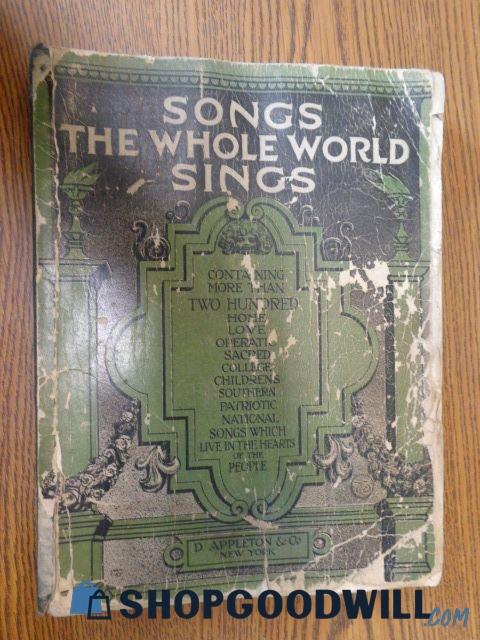 Antique 1915 Songs The Whole World Sings - Sheet Music Book ...