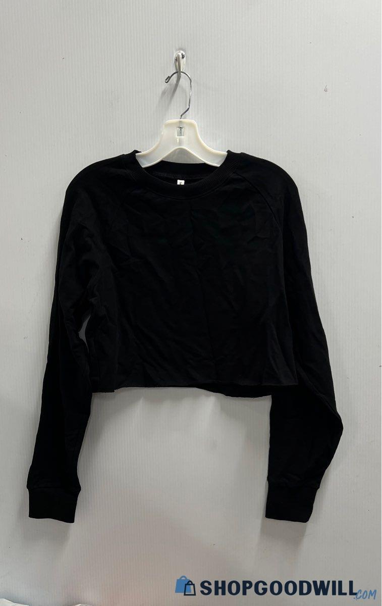 Women's Black Long Sleeve Crop Top Shirt L | ShopGoodwill.com