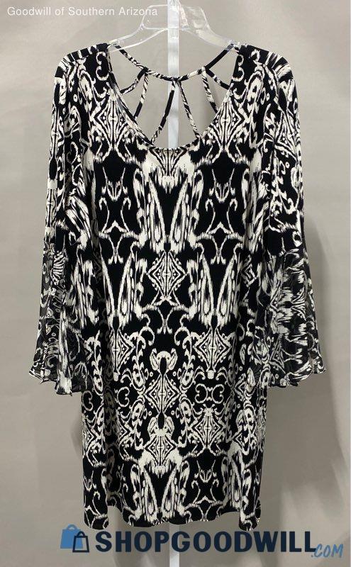 Msk Women's Black & White Motif Dress - Size 3x | ShopGoodwill.com