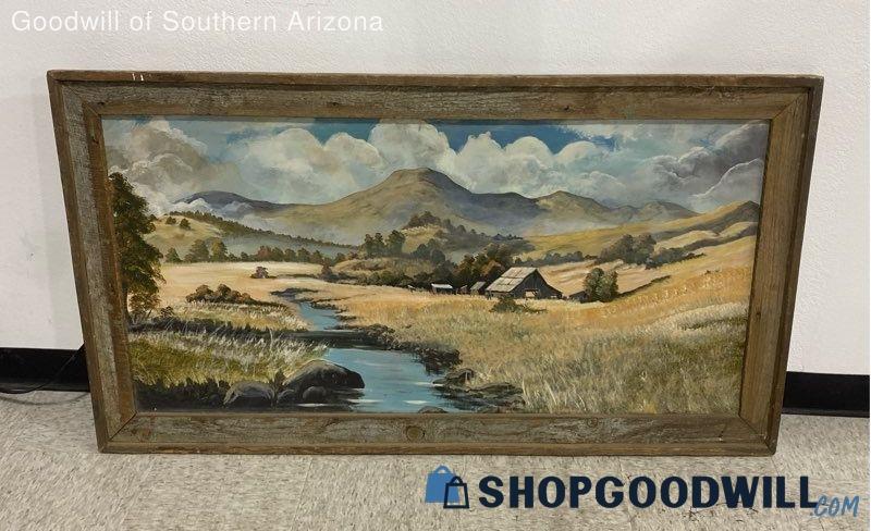 Abandoned Farm Framed Oil Painting By Vintage F. Fickel -Local Pick Up ...