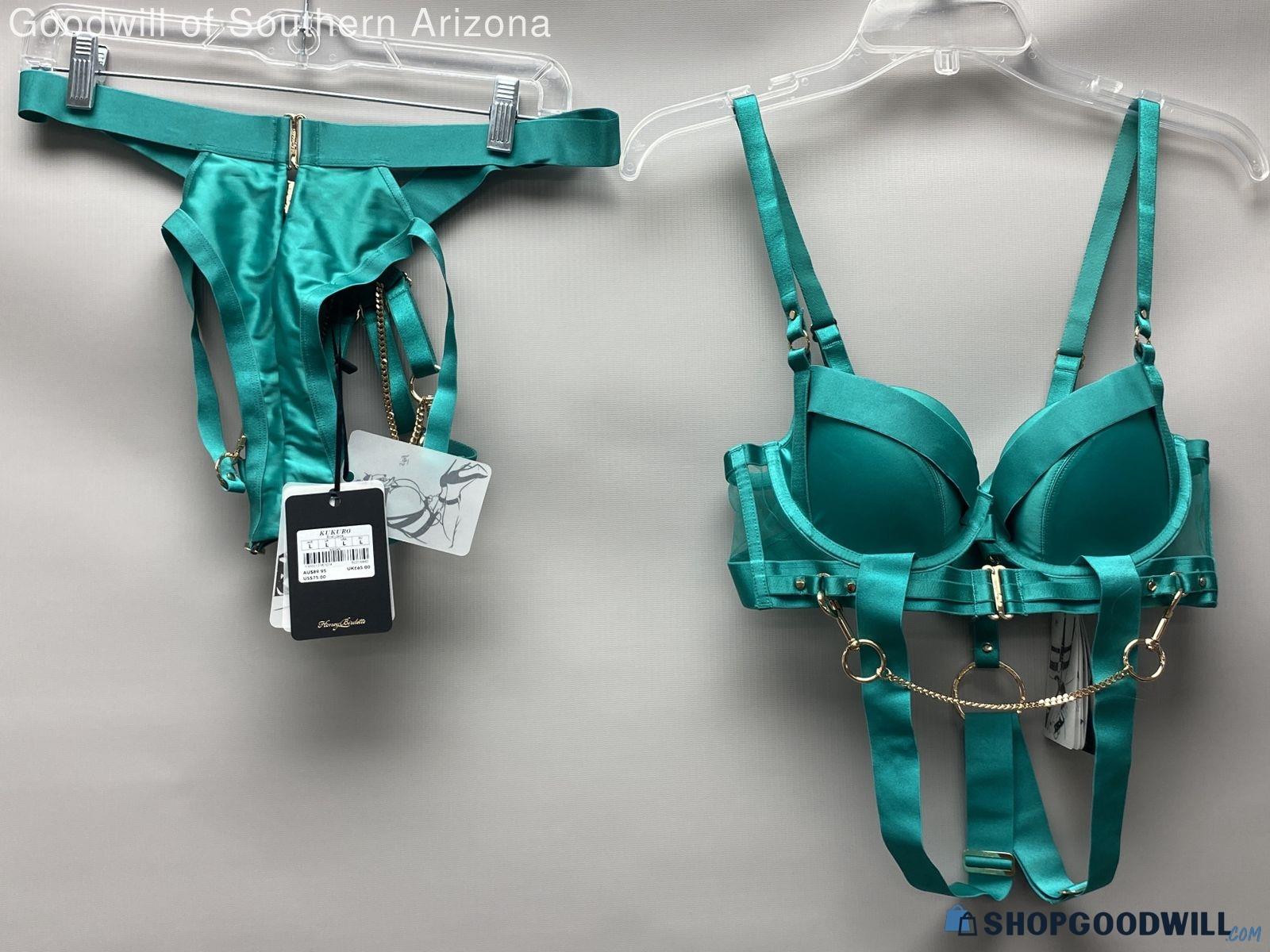 Honey Birdette Bondage Coll Womens Jade Kukuro Top And Bottom Set Sz 36c And L New