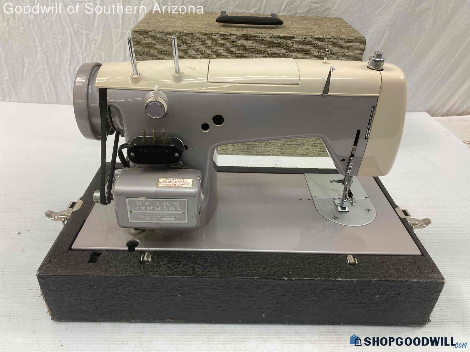 Sears Kenmore Model 158.523 Home Sewing Machine In Carry Case