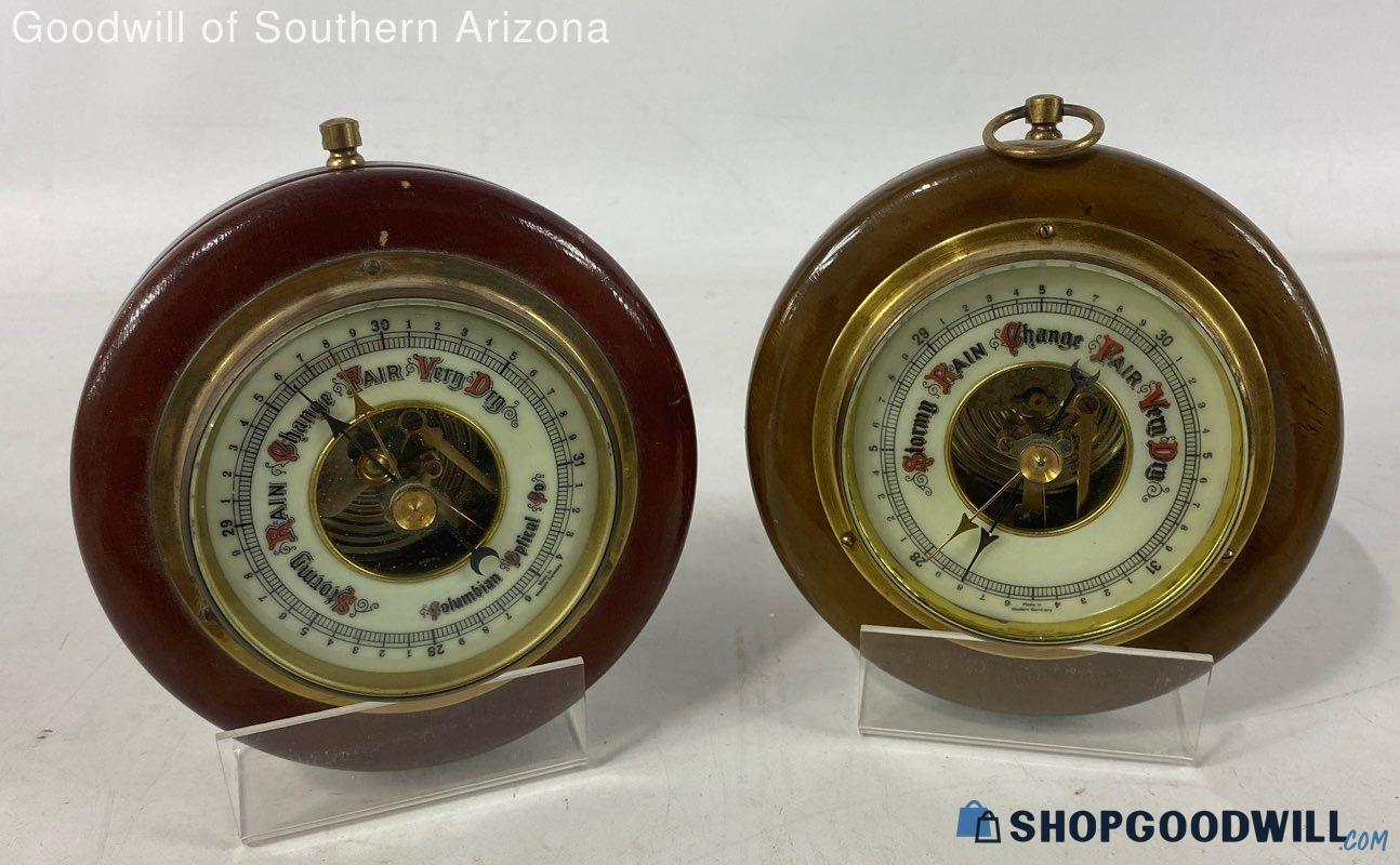 2 Vintage Made In Western Germany Nautical Style Barometers