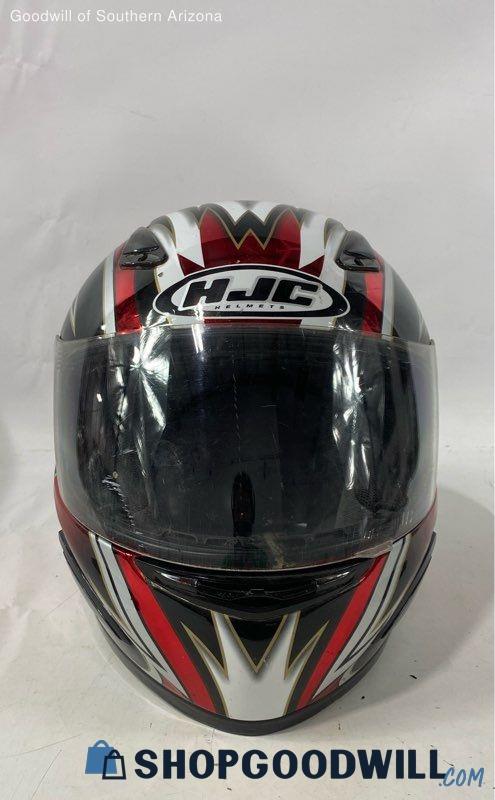 Hjc Red, Black & White Motorcycle Helmet-size Xl | ShopGoodwill.com