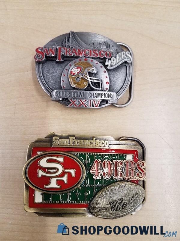 Vintage San Francisco 49ers Belt Buckles x2, Super Bowl XXIV ...